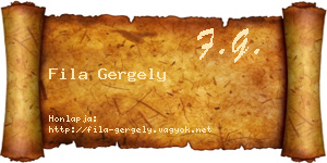 Fila Gergely névjegykártya